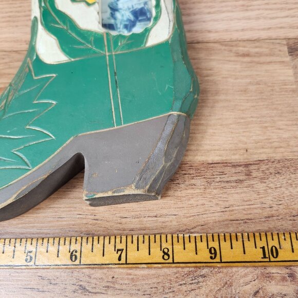 Vintage Western Boot Shaped Picture Frame Green & Yellow - Picture 3 of 5